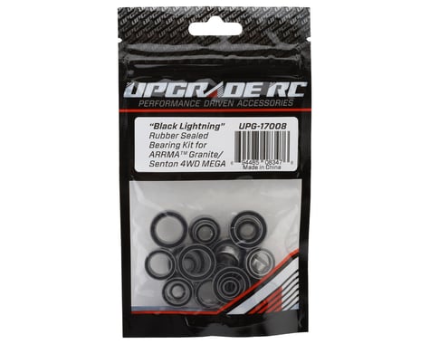 UPG17008 UpGrade RC "Black Lightning" Rubber Sealed Bearing Kit for Arrma® 4x4 MEGA Granite™/Senton™