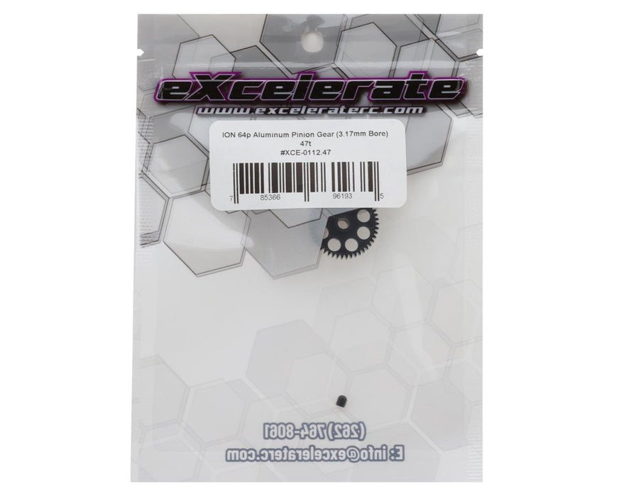 XCE-0112.47 eXcelerate ION Aluminum 64p Pinion Gear (3.17mm Bore) (47T)