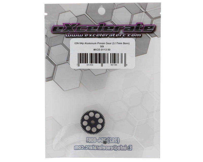 XCE-0112.50 eXcelerate ION Aluminum 64p Pinion Gear (3.17mm Bore) (50T)