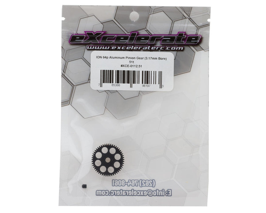 XCE-0112.51 eXcelerate ION Aluminum 64p Pinion Gear (3.17mm Bore) (51T)