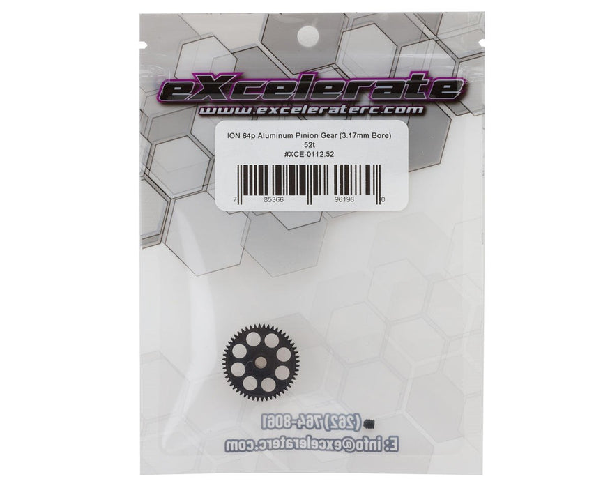 XCE-0112.52 eXcelerate ION Aluminum 64p Pinion Gear (3.17mm Bore) (52T)
