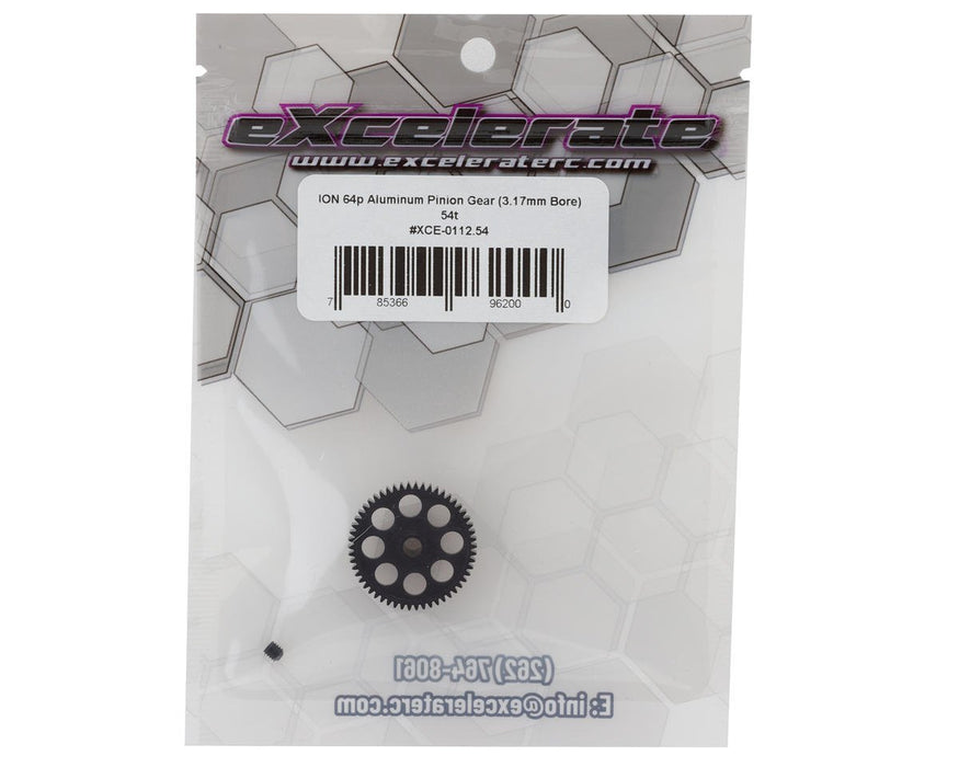 XCE-0112.54 eXcelerate ION Aluminum 64p Pinion Gear (3.17mm Bore) (54T)