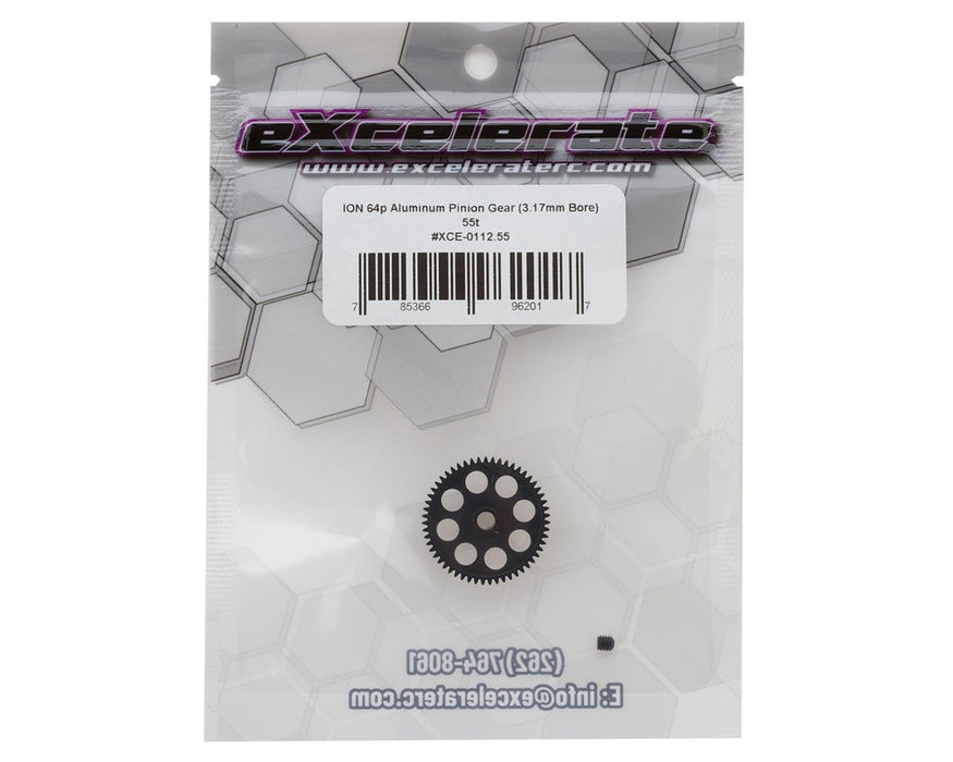 XCE-0112.55 eXcelerate ION Aluminum 64p Pinion Gear (3.17mm Bore) (55T)