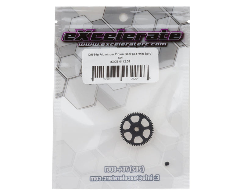XCE-0112.58 eXcelerate ION Aluminum 64p Pinion Gear (3.17mm Bore) (58T)