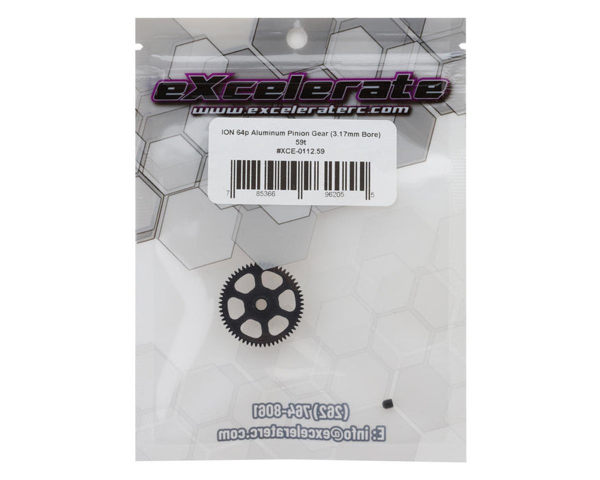 XCE-0112.59 eXcelerate ION Aluminum 64p Pinion Gear (3.17mm Bore) (59T)