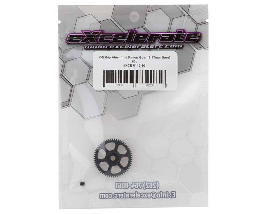 XCE-0112.60 eXcelerate ION Aluminum 64p Pinion Gear (3.17mm Bore) (60T)