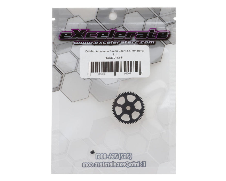 XCE-0112.61 eXcelerate ION Aluminum 64p Pinion Gear (3.17mm Bore) (61T)