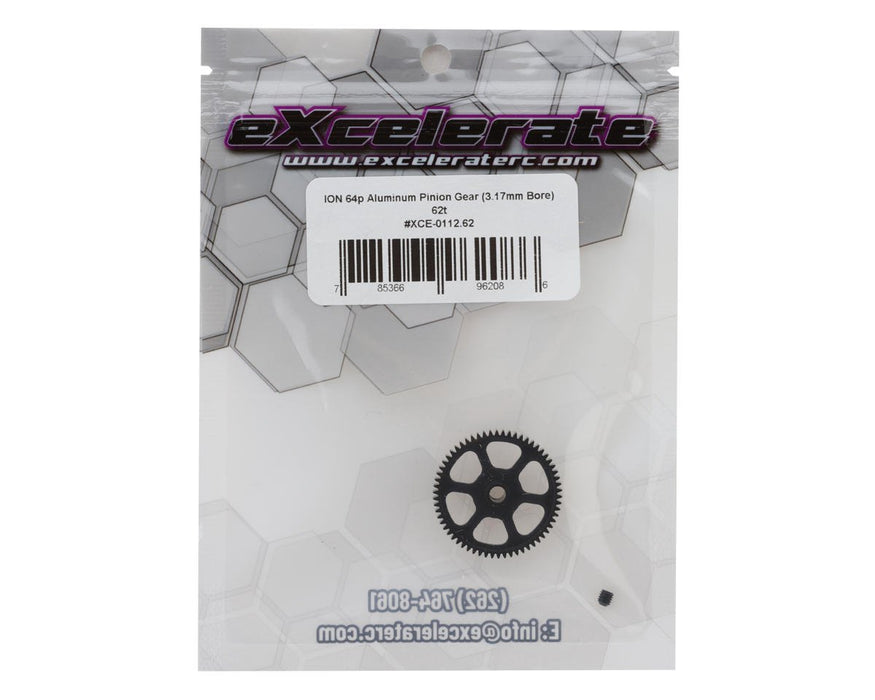 XCE-0112.62 eXcelerate ION Aluminum 64p Pinion Gear (3.17mm Bore) (62T)
