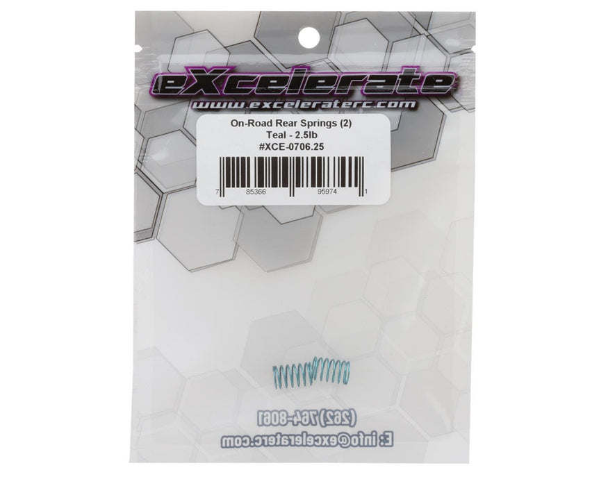 XCE-0706.25 eXcelerate Prodigy On-Road Rear Springs (2) (Teal/2.5lbs)
