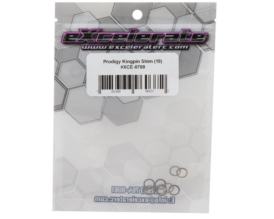 XCE-0709 eXcelerate Prodigy 5.4mm Stainless Steel Kingpin Shims (10)
