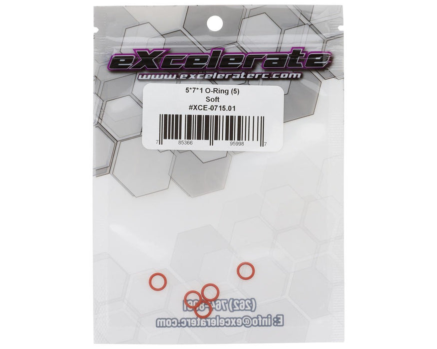 XCE-0715.01 eXcelerate Prodigy 5x7x1mm O-Ring (5) (Soft)
