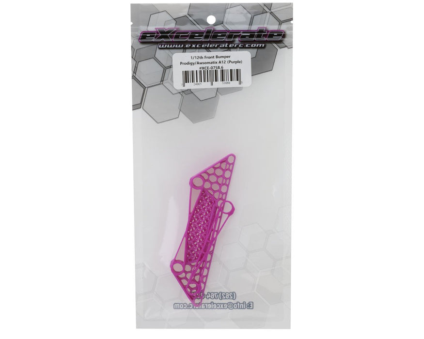 XCE-0758.6 eXcelerate 1/12 Awsomatix A12 & Prodigy Front Bumper (Purple)