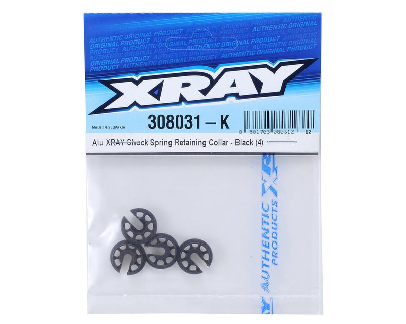 308031-K XRAY Aluminum Shock Spring Retaining Collar (Black) (4)