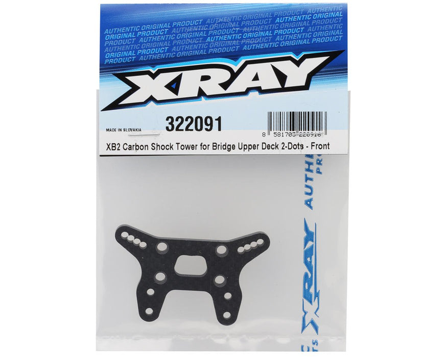 322091 XRAY XB2 '25 Front Carbon Shock Tower (2-Dot)