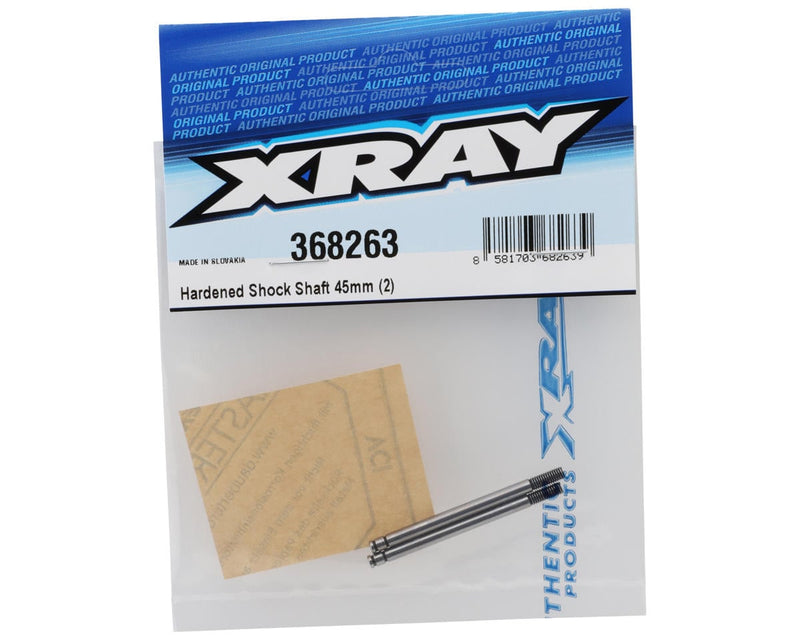 368263 XRAY XB4 2025 45mm Hardened Rear Shock Shafts (2)