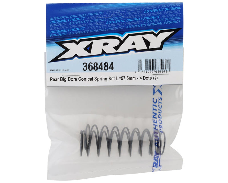 368484 XRAY 57.5mm Big Bore Rear Conical Spring Set (2) (4 Dot)