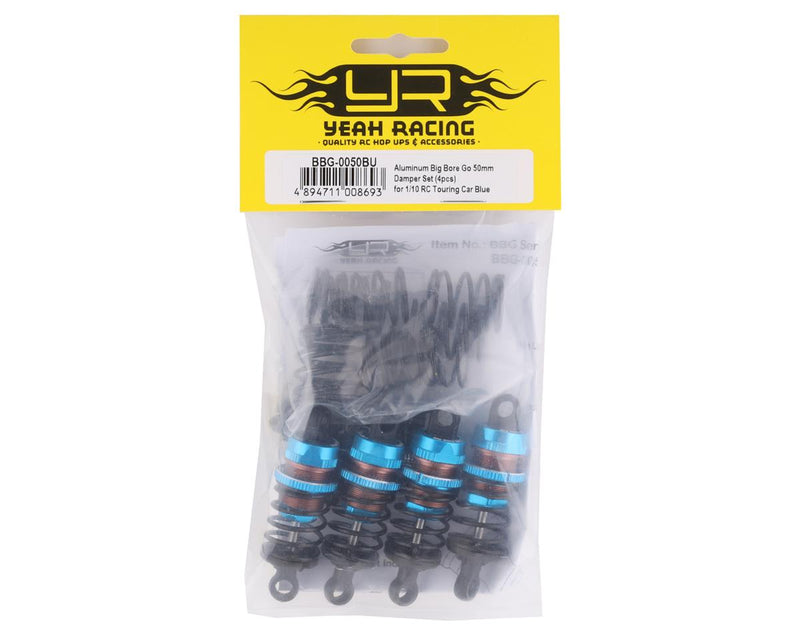 BBG-0050BU Yeah Racing Aluminum Go Big Bore Touring Shocks (Blue) (4) (50mm)