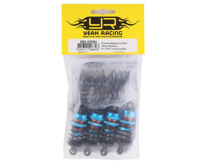 BBG-0050BU Yeah Racing Aluminum Go Big Bore Touring Shocks (Blue) (4) (50mm)