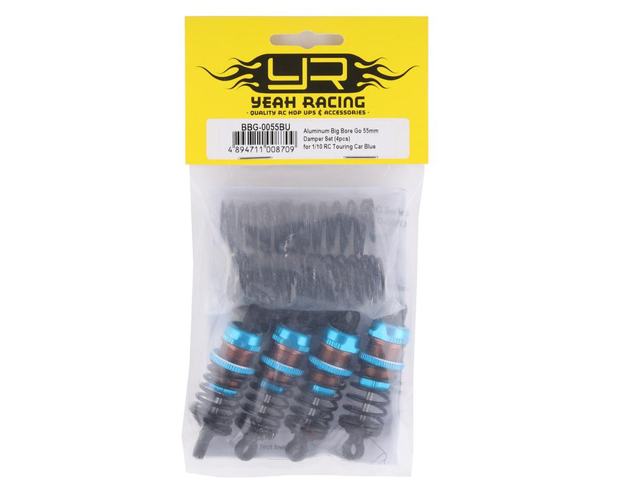 BBG-0055BU Yeah Racing Aluminum Go Big Bore Touring Shocks (Blue) (4) (55mm)