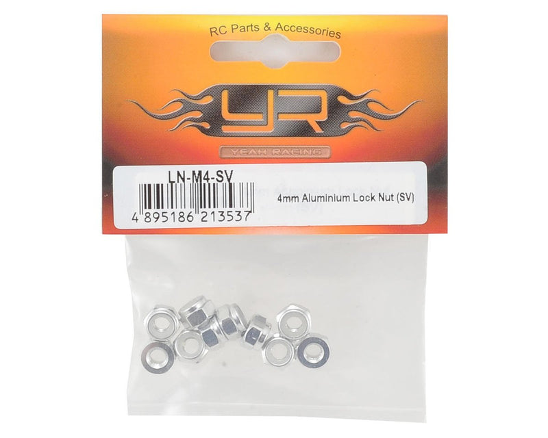LN-M4-SV Yeah Racing 4mm Aluminum Lock Nut (10) (Silver)