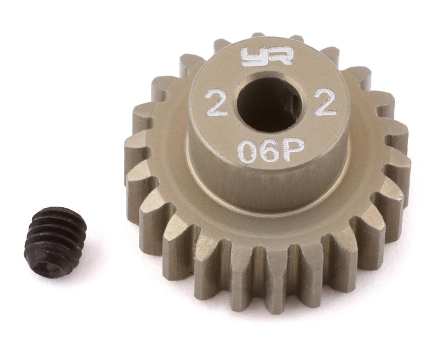YEA-MG-06P22T Yeah Racing Mod 0.6 Hard Coated Aluminum Pinion Gear (22T)