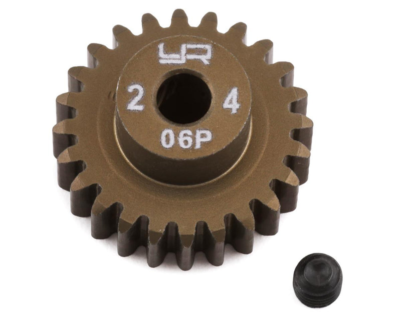 YEA-MG-06P24T Yeah Racing Mod 0.6 Hard Coated Aluminum Pinion Gear (24T)