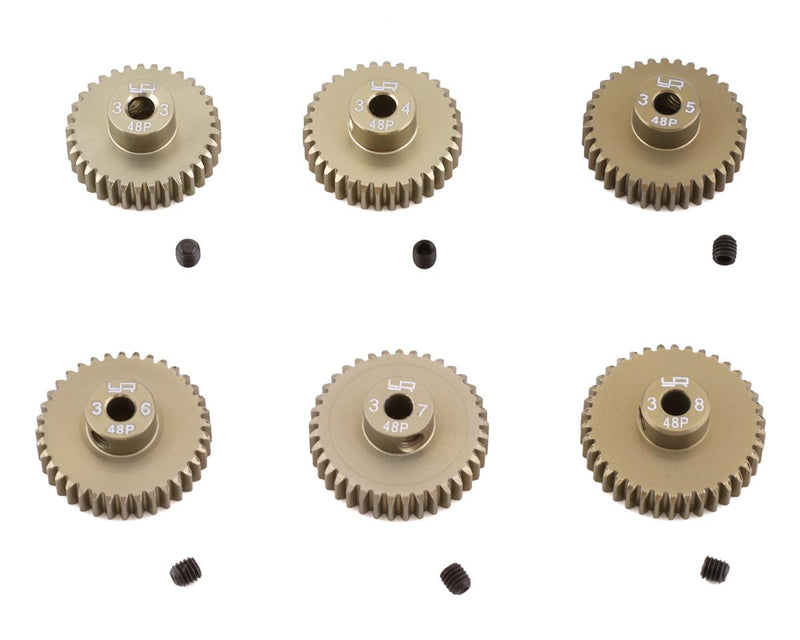 MG-48033-038 Yeah Racing Pinion Gear Super Hard Combo Set (48P 33T-38T 6pcs)