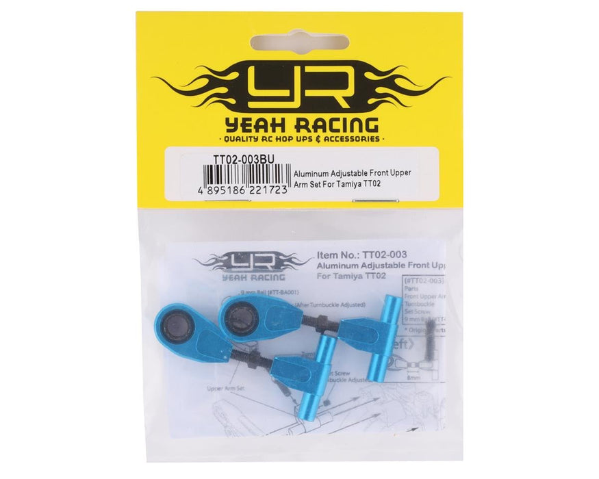 YEA-TT02-003BU Yeah Racing Tamiya TT-02 Aluminum Upper Front Suspension Arm (Blue) (2)