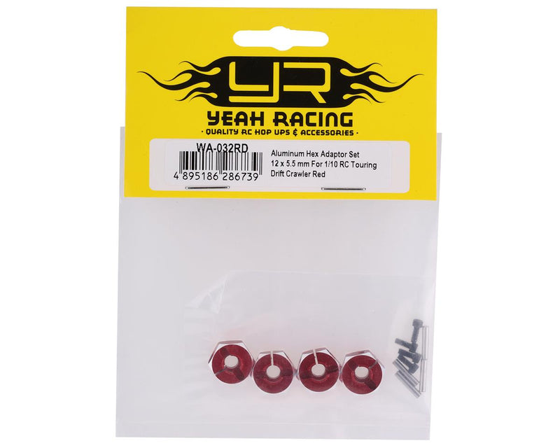 YEA-WA-032RD Yeah Racing Aluminum Clamping 12mm Hex (Red) (4) (5.5mm)