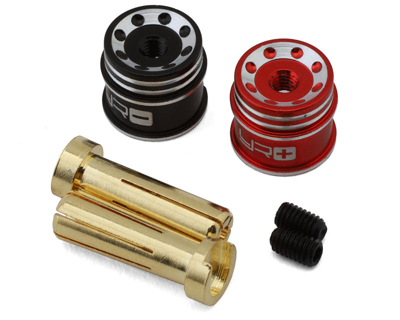 YEA-WPT-0160 Yeah Racing Heatsink Bullet Plug Grips w/5mm Bullets (Black/Red)