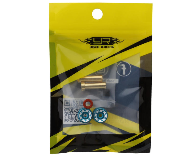 YEA-WPT-0160BU Yeah Racing Aluminum Bullet Grips (Light Blue) (2) w/5mm Bullet Connectors