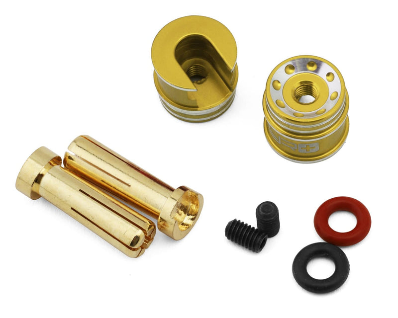 YEA-WPT-0160GD Yeah Racing Aluminum Bullet Grips (Gold) (2) w/5mm Bullet Connectors