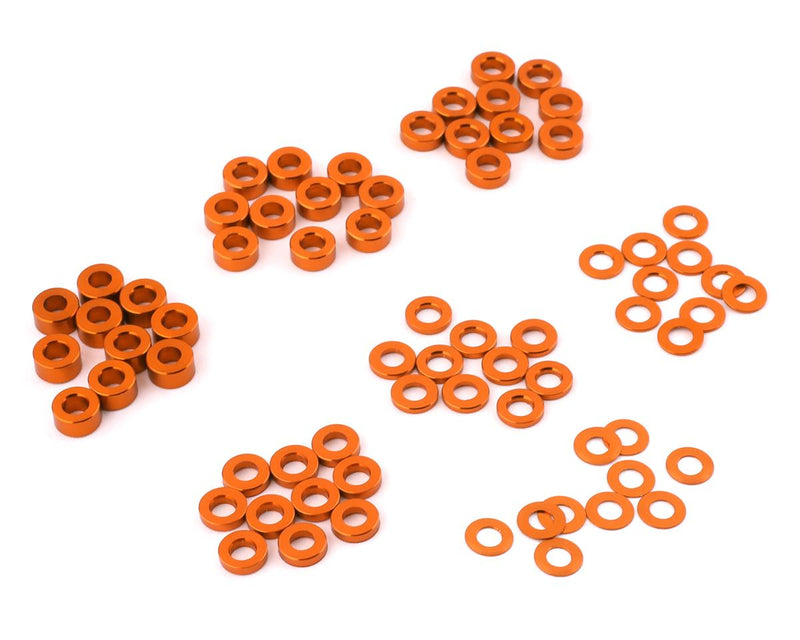 YA-0390OR Yeah Racing 3x0.25/0.5/1.5/2/2.5/3mm Flat Washer Set (Orange) (70)
