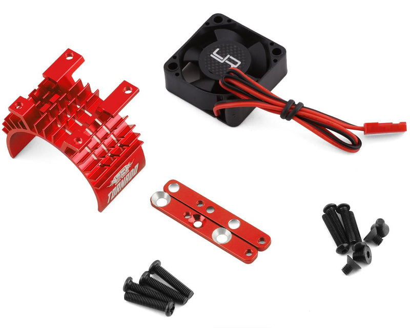 YA-0653RD Yeah Racing 540/550 Aluminum Heat Sink w/30mm High Speed Tornado Fan (Red)