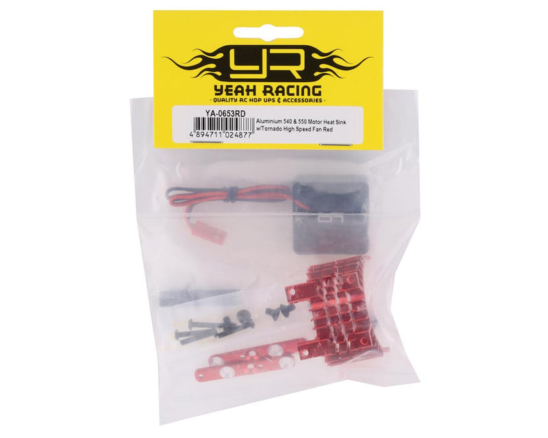 YA-0653RD Yeah Racing 540/550 Aluminum Heat Sink w/30mm High Speed Tornado Fan (Red)
