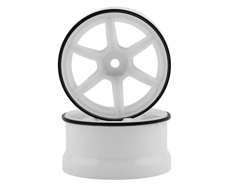 RP-6313W6A Yokomo 12mm Hex Racing Performer High Traction RWD Drift Wheels (White) (2) (6mm Offset)