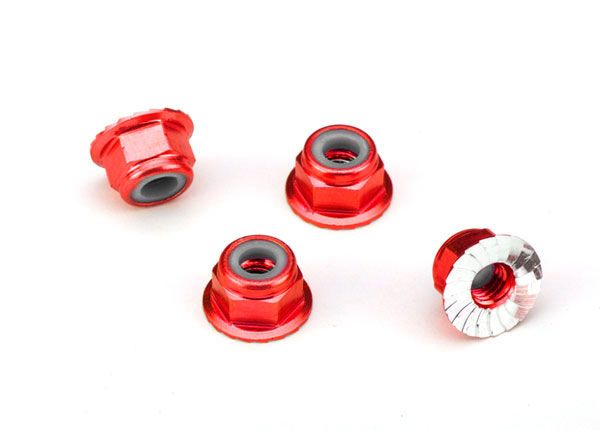 1747A Traxxas Nuts, Aluminum (Red)