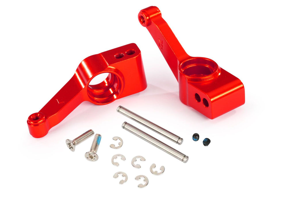 1952A - Traxxas Carriers, stub axle (red-anodized 6061-T6 aluminum) (rear) (left & right)/ 3x32mm hinge pins (2)/ e-clips (6)/ hardware Rear Hubs