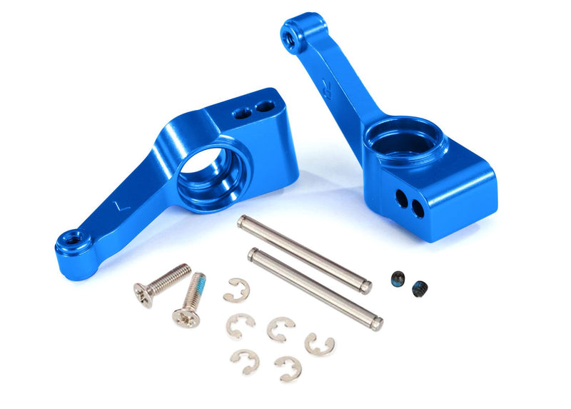 1952X - Traxxas Carriers, stub axle (blue-anodized 6061-T6 aluminum)(rear)(2)