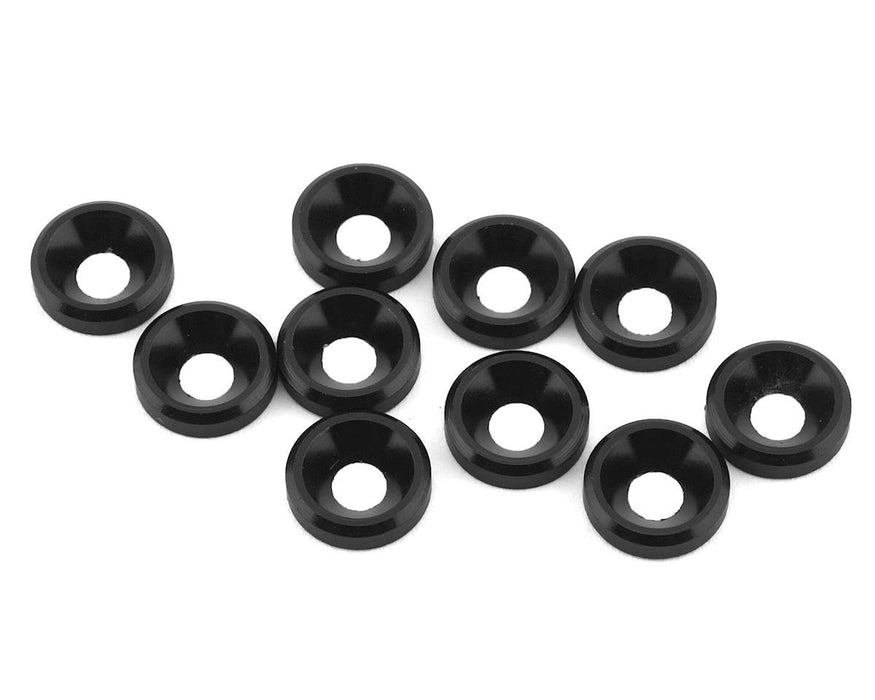 80309 - 1UP Racing 3mm Countersunk Washers (Black) (10)