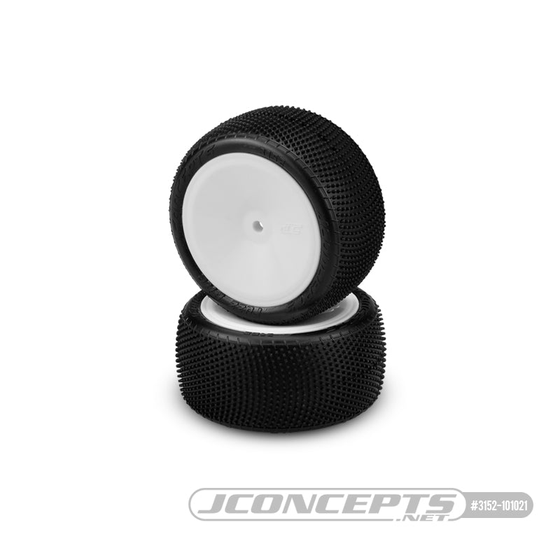 3152-101021 Jconcepts Fuzz Bite Pink Premounted on White Wheels
