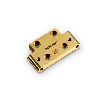 322312 Xray Brass 46g Front Lower Arm Mount 26deg Kick Up