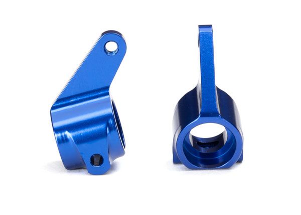 3636A - Steering blocks, Rustler/Stampede/Bandit (2), 6061-T6 aluminum (blue-anodized)/ 5x11mm ball bearings (4)