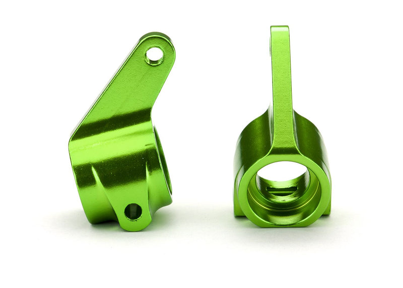 3636G - Traxxas Steering blocks, Rustler®/Stampede®/Bandit (2), 6061-T6 aluminum (green-anodized)/ 5x11mm ball bearings (4)