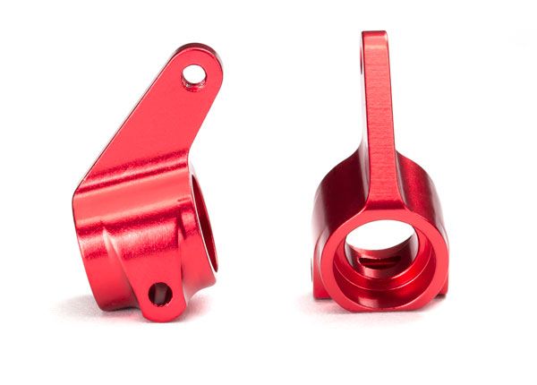 3636X - Traxxas Steering blocks, Rustler/Stampede/Bandit (2), 6061-T6 aluminum (red-anodized)