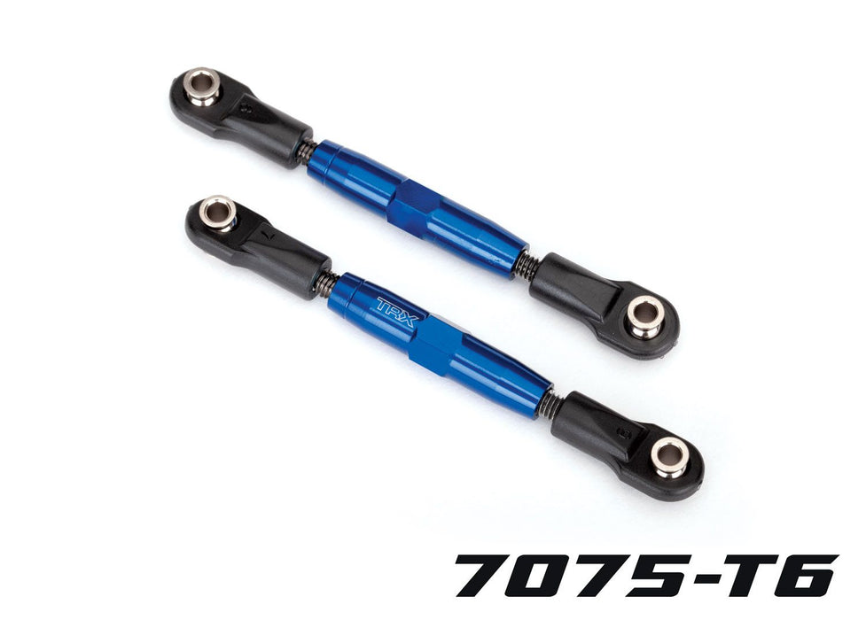 3643X - Traxxas Camber links, front (TUBES blue-anodized, 7075-T6 aluminum, stronger than titanium) (83mm) (2) / rod ends (4) / aluminum wrench (1) (#2579 3x15 BCS (4) required for installation)