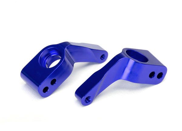 3652A - Traxxas Stub axle carriers, Rustler/Stampede/Bandit (2), 6061-T6 aluminum (blue-anodized)/ 5x11mm ball bearings (4)