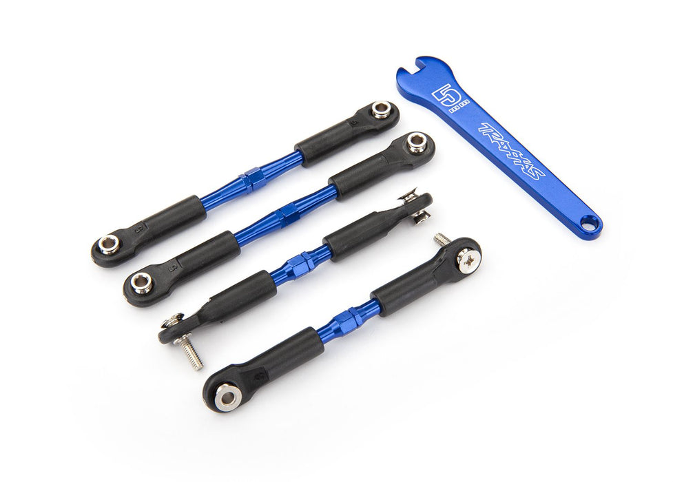 3741A Traxxas Turnbuckles, aluminum (blue-anodized), camber links, front, 39mm (2), rear, 49mm (2)