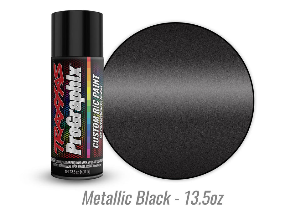 5075X Traxxas Body paint, ProGraphix®, metallic black (13.5oz)
