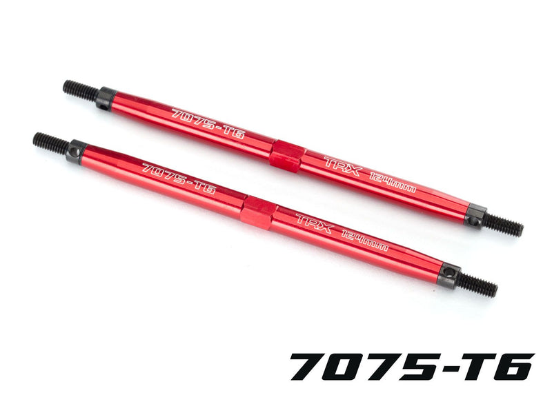 5143R - Traxxas Toe links, Maxx (Tubes red-anodized, 7075-T6 aluminum, stronger than titanium)